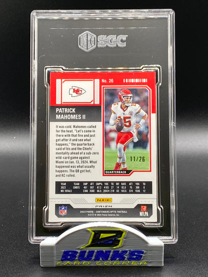 2023 Patrick Mahomes II Purple Pulsar Prizm 11/26 SGC 9.5 (Box 16)