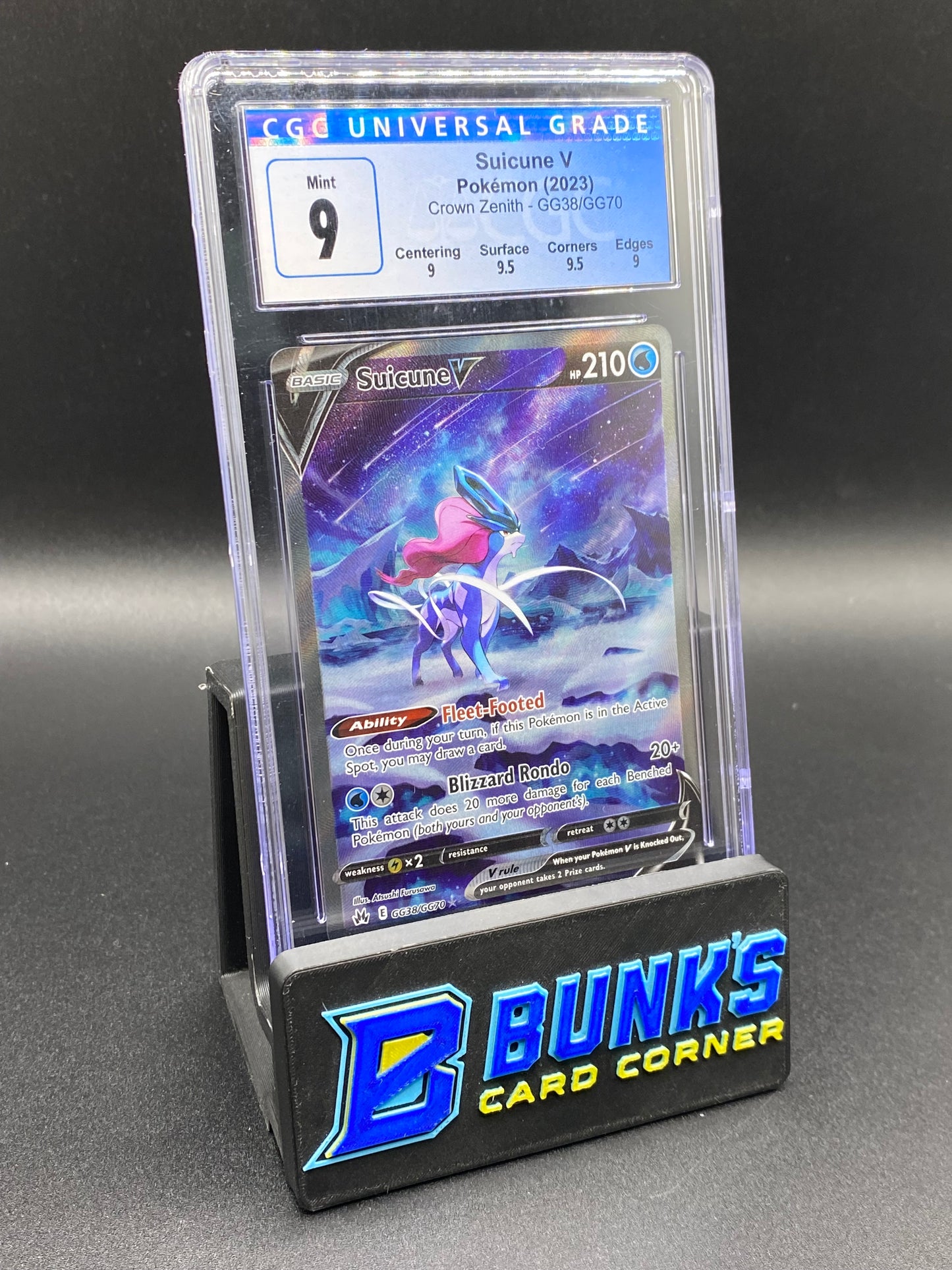 Suicune V Galarian Gallery Crown Zenith CGC 9