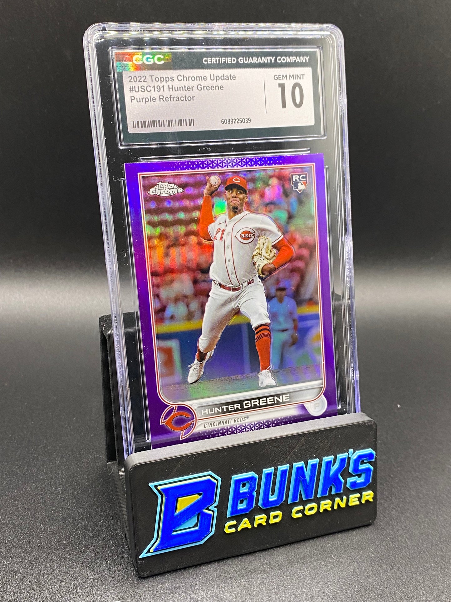 2022 Hunter Greene Purple Ref. Rc CGC 10
