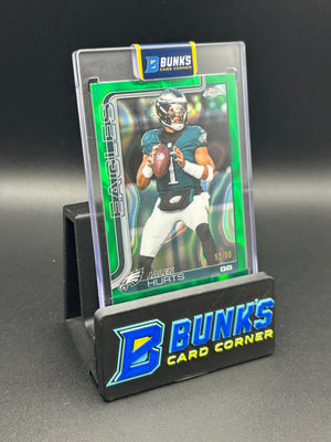 2025 Jalen Hurts Topps Chrome Green Lava 52/99