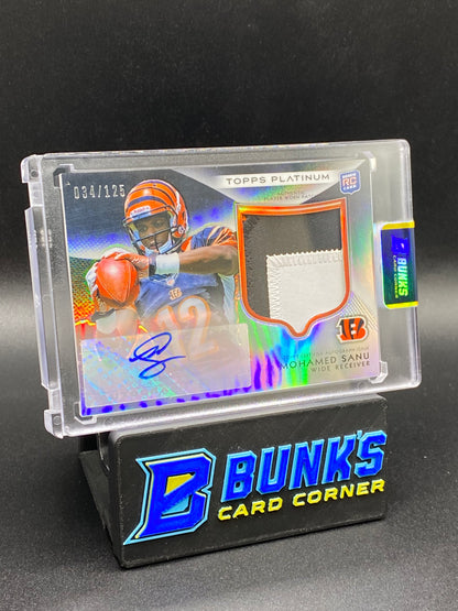 2012 Mohamed Sanu Auto Rc Patch Topps Platinum 34/125