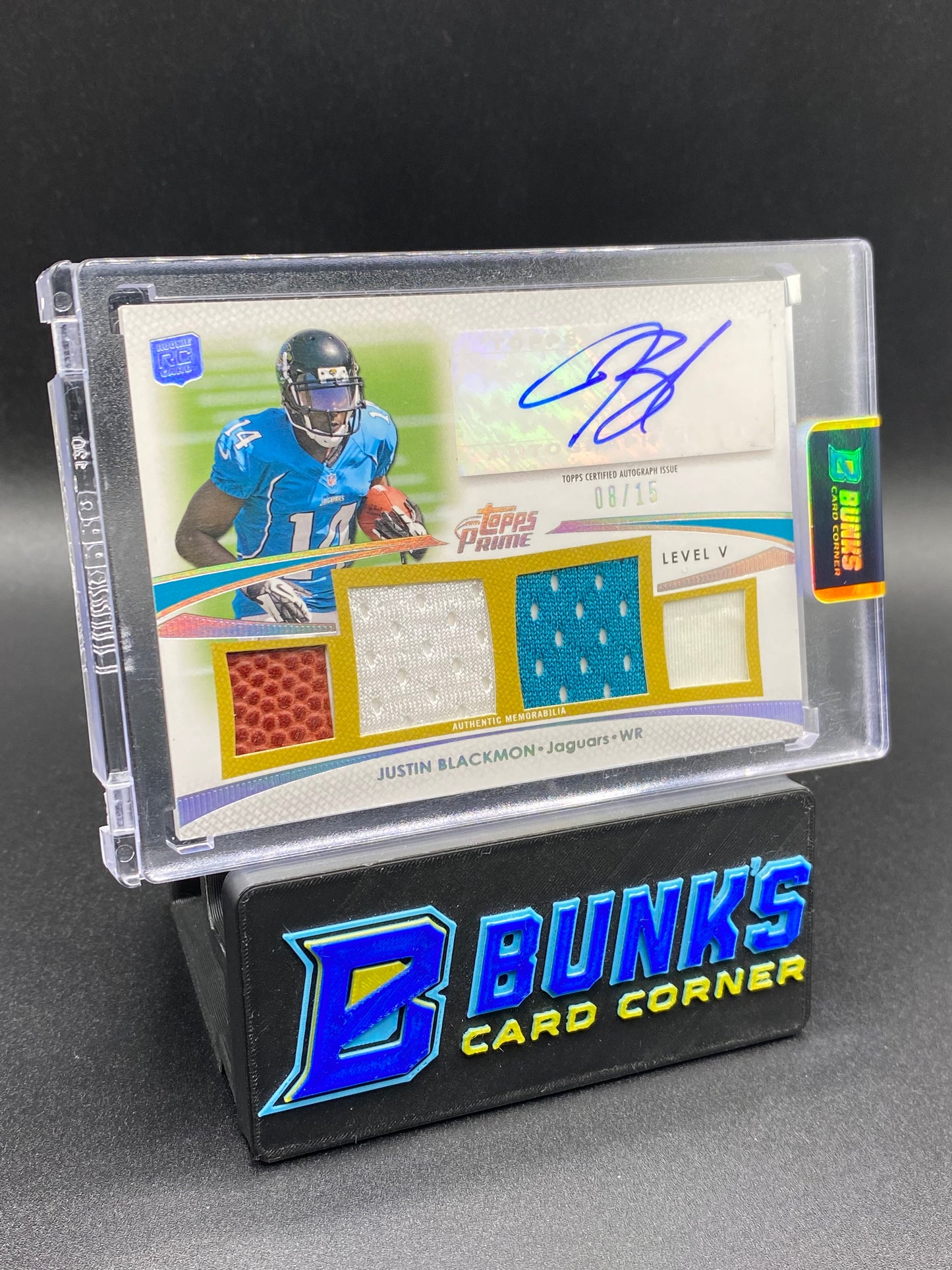 2012 Justin Blackmon Topps Prime Auto Patches 8/15 Rc