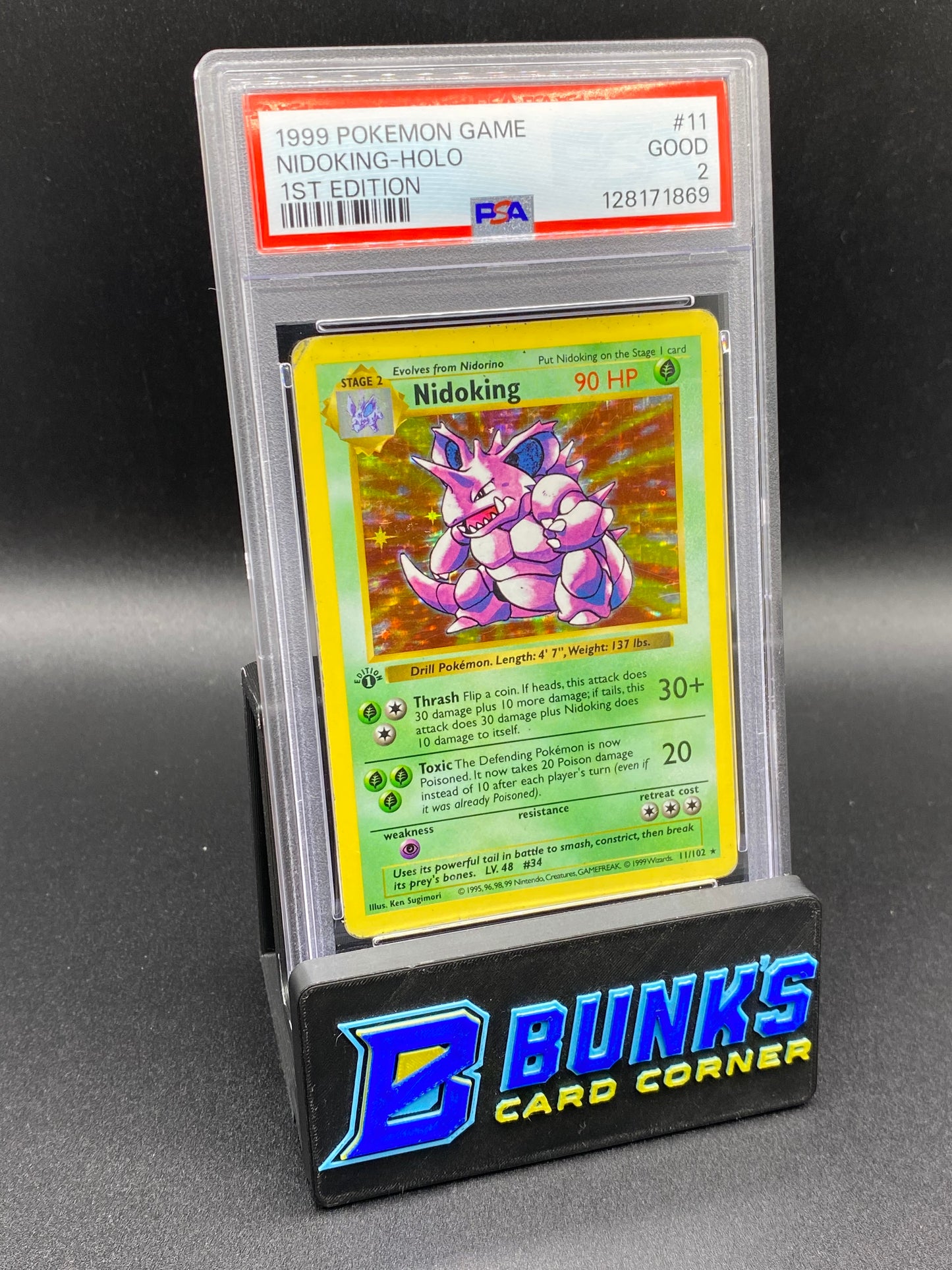 Nidoking Holo 1st Edition SHADOWLESS PSA 2