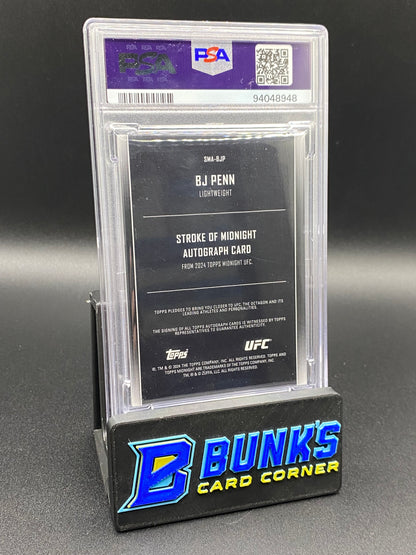 2024 BJ Penn Stroke of Midnight Auto 6/75 PSA 8