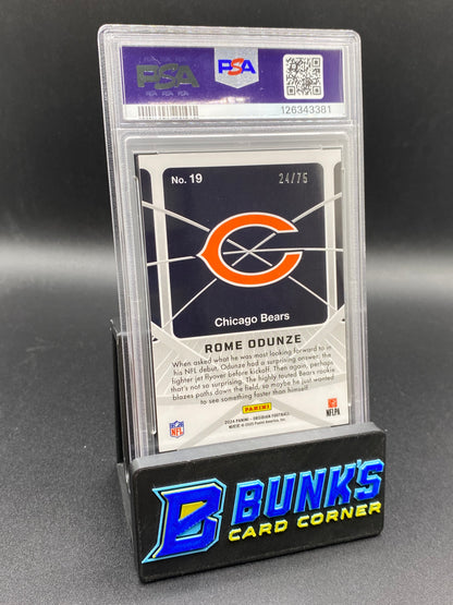 2024 Rome Odunze Atomic Initials red Rc 24/75 PSA 9