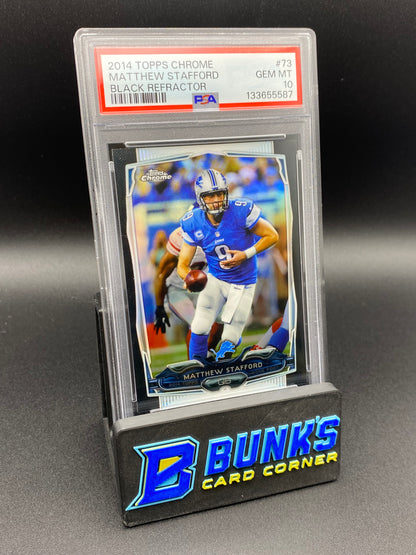 2014 Matthew Stafford Black Ref. 243/299 PSA 10