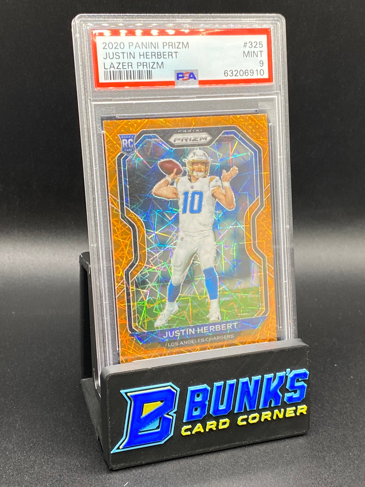 2020 Justin Herbert Lazer Prizm PSA 9 Rc