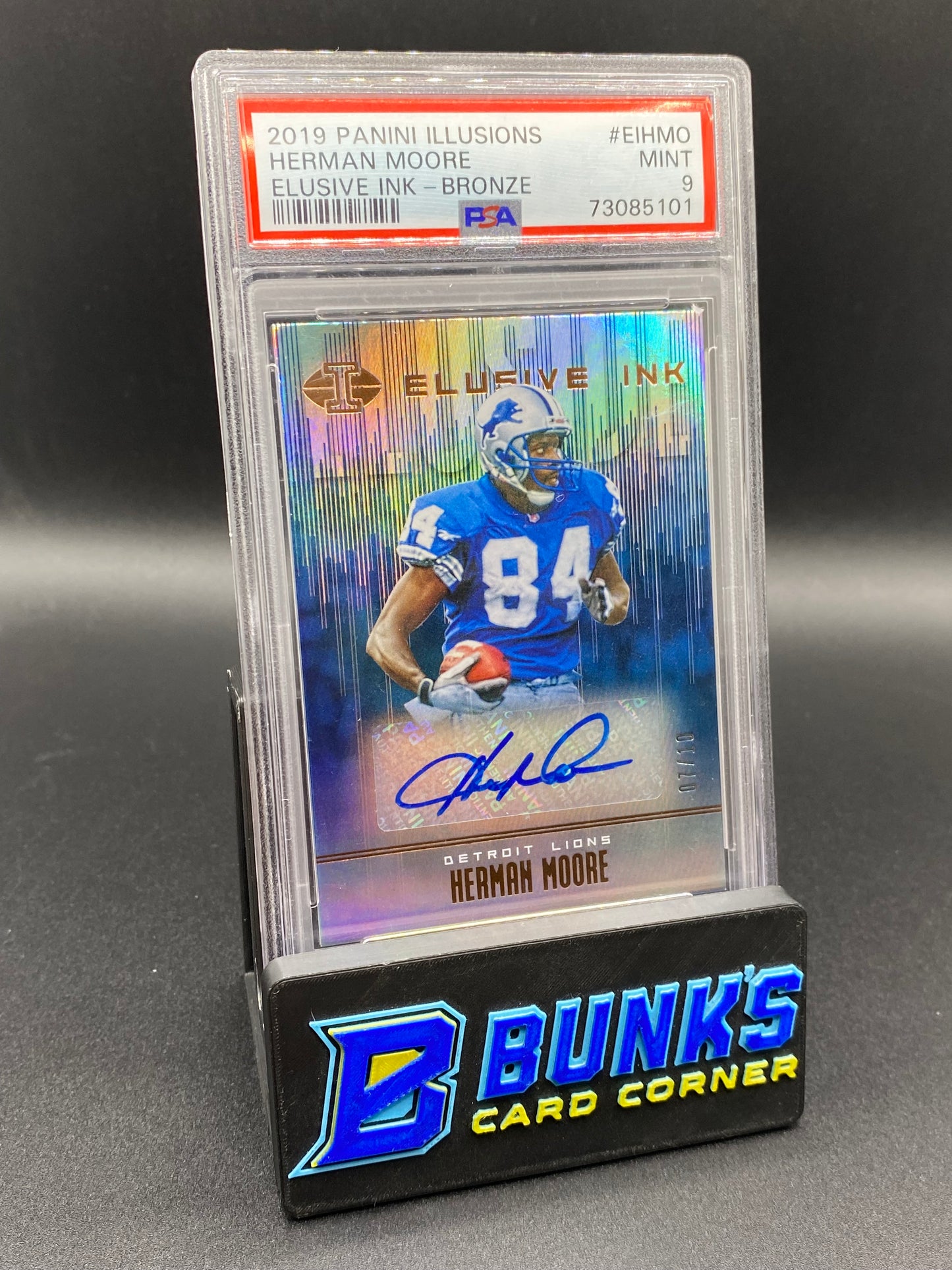 2019 Herman Moore Elusive Bronze 7/10 Auto PSA 9