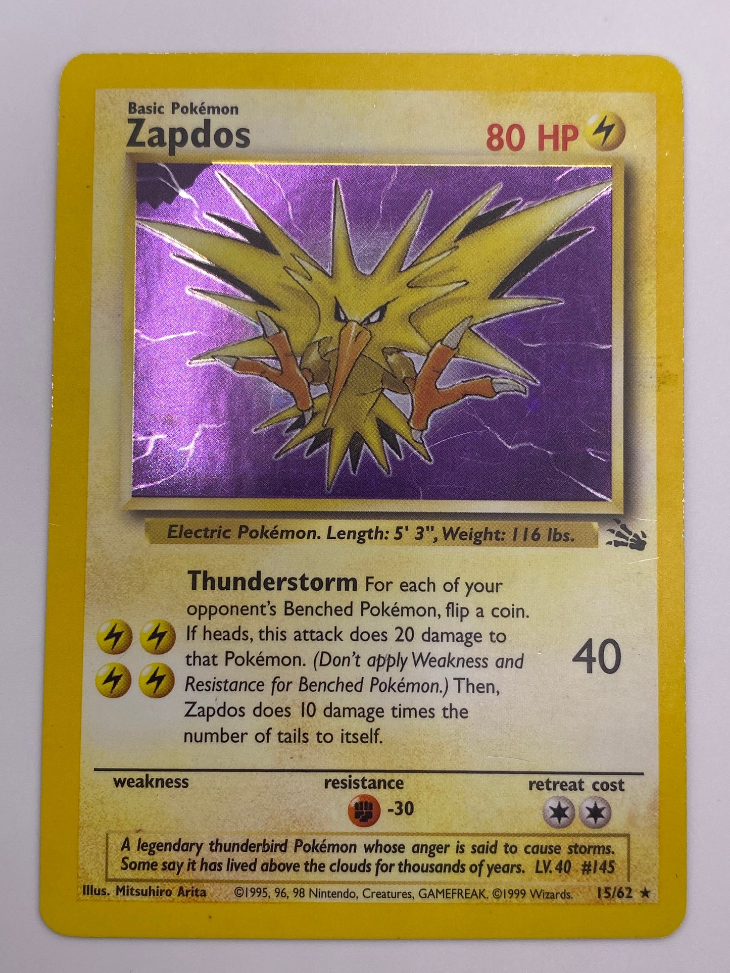 Zapdos Holo Fossil MP