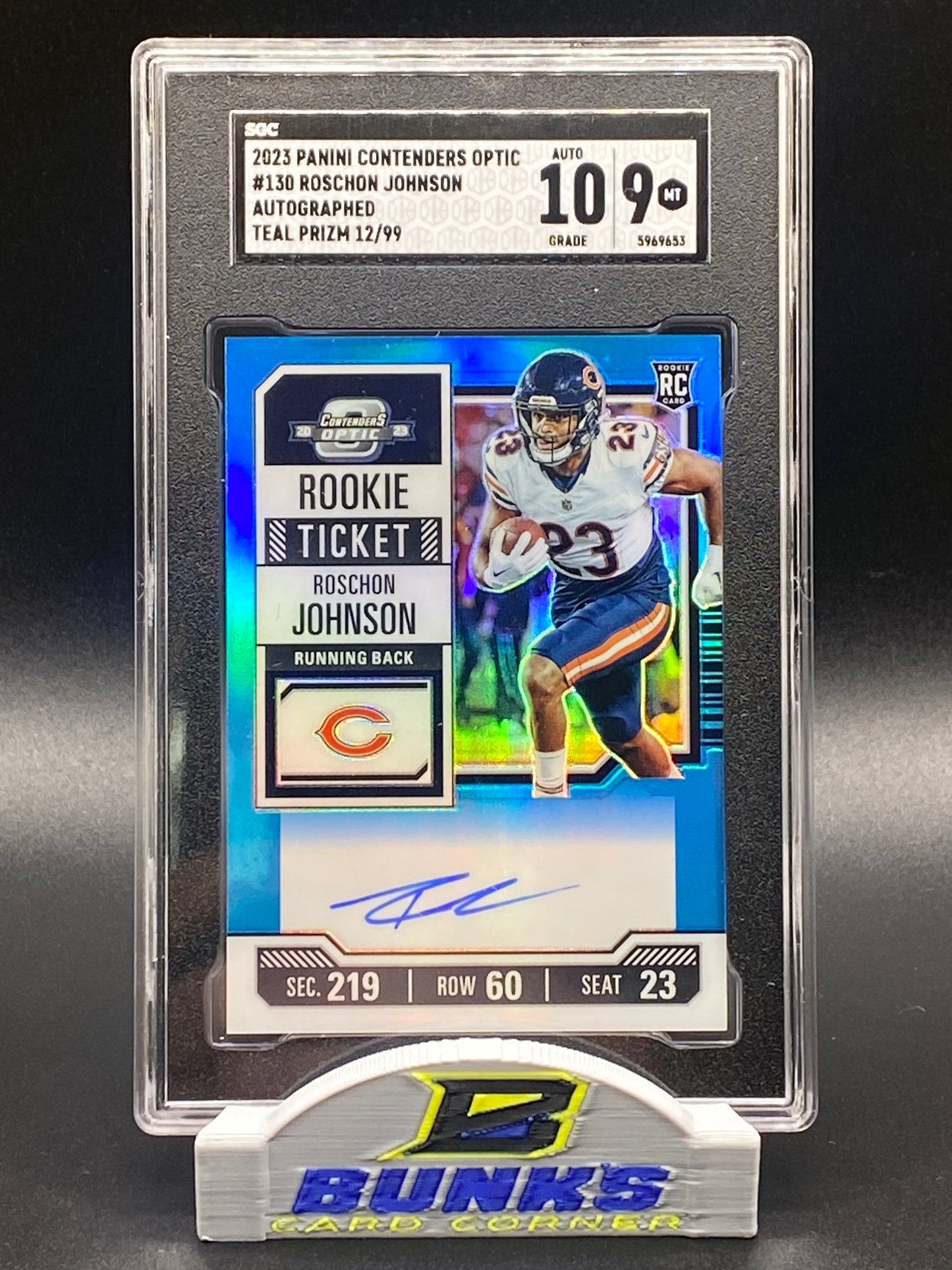 2023 Roschon Johnson AUTOGRAPHED Teal Prizm 12/99 (Box B7)