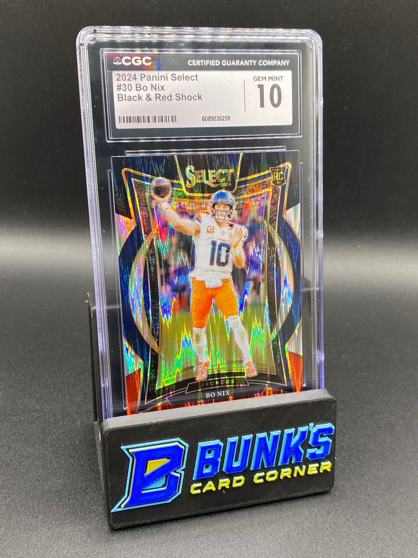2024 Bo Nix Black & Red Shock CGC  10