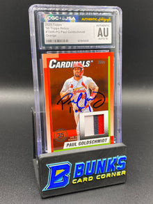 2025 Paul Goldschmidt Orange Auto Patch 1/1 CGC Authentic Auto 10