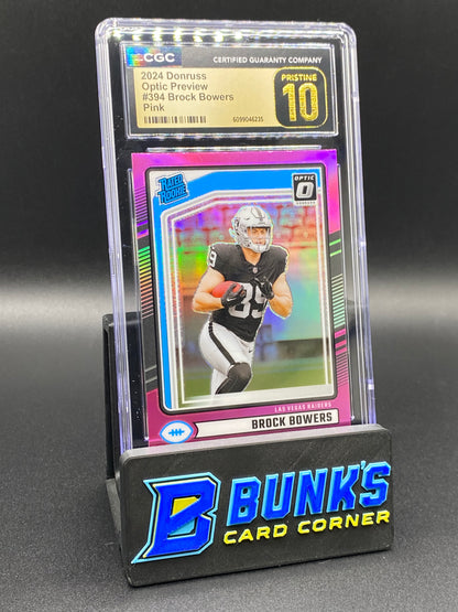 2024 Brock Bowers Optic Preview Pink CGC PRISTINE 10