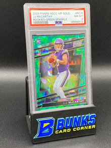 2024 JJ McCarthy Rookie's Green Sparkle 73/99 Rc PSA 8