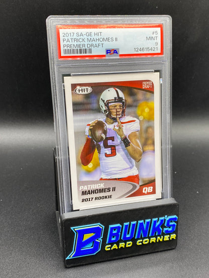 2017 Patrick MaHomes II Premier Draft PSA 9
