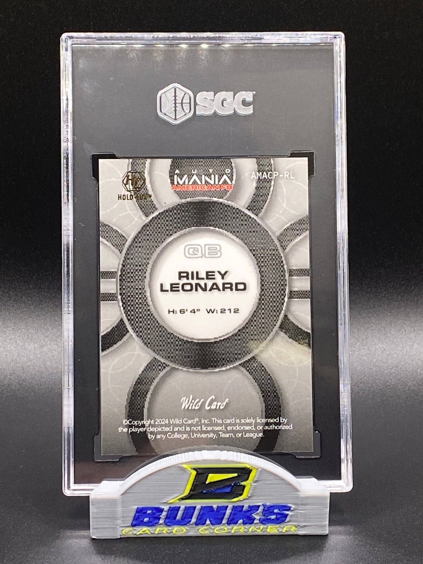 2024 Riley Leonard Wild Card Fighter Jets Stealth 1/1 (Box B5)