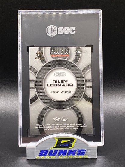 2024 Riley Leonard Wild Card Fighter Jets Stealth 1/1 (Box B5)
