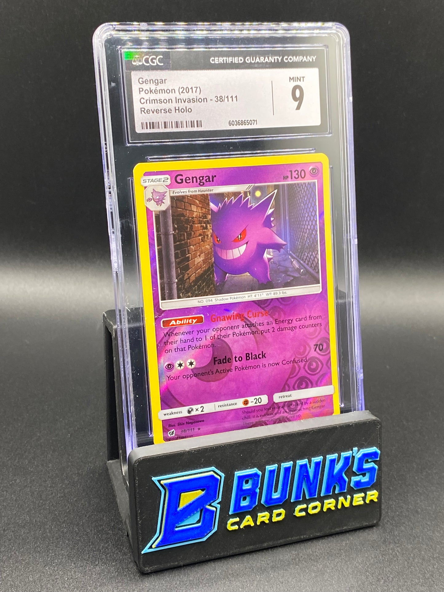 Gengar Reverse Holo Crimson Invasion CGC 9