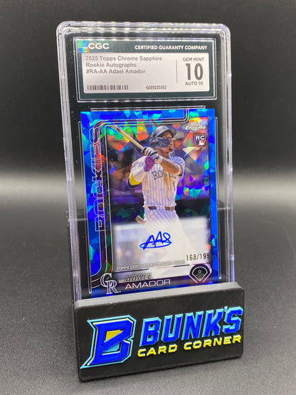 2025 Adael Amador Rookie Auto 168/199 CGC 10/10 Rc