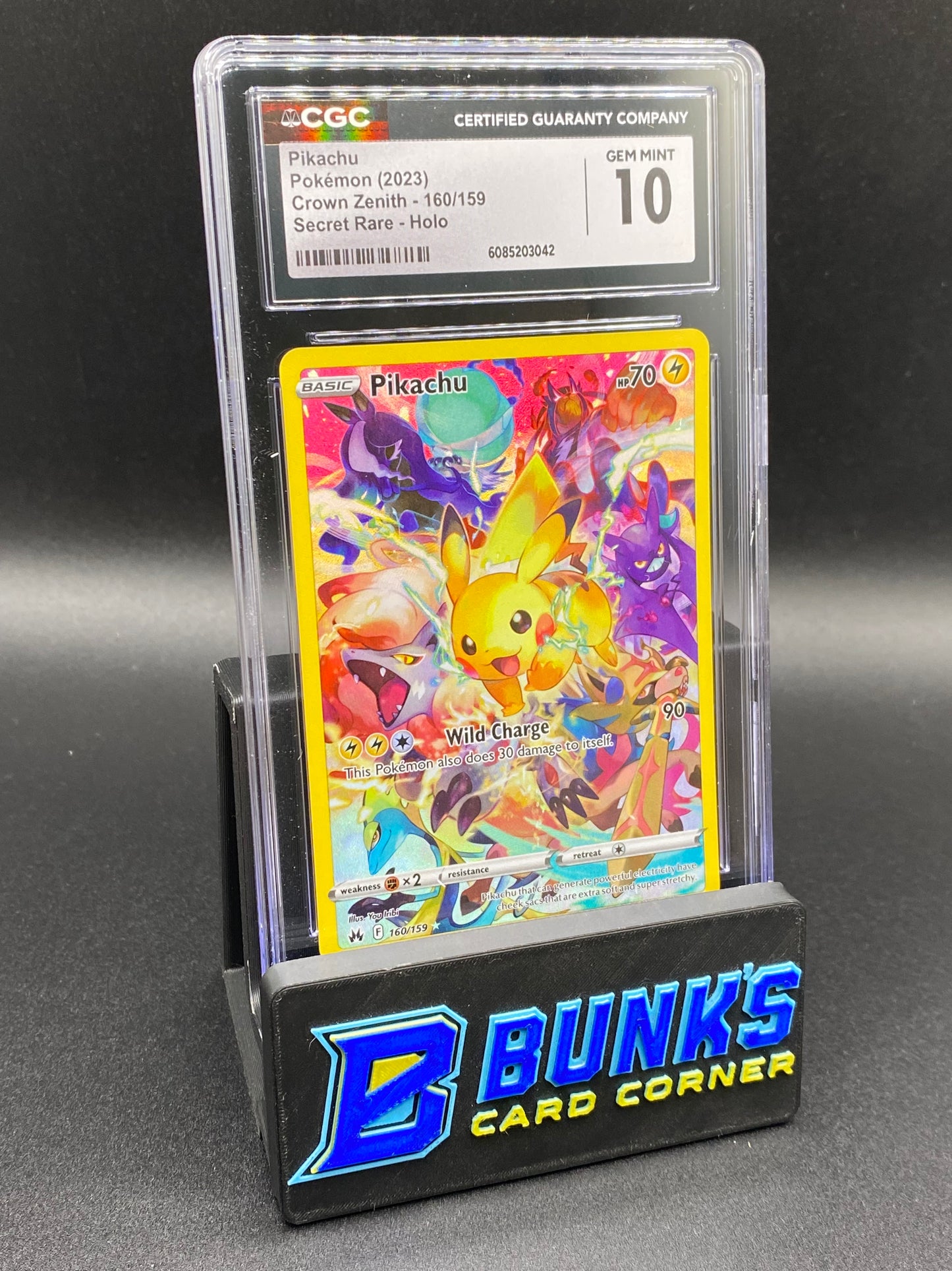 Pikachu Secret Rare Crown Zenith CGC 10