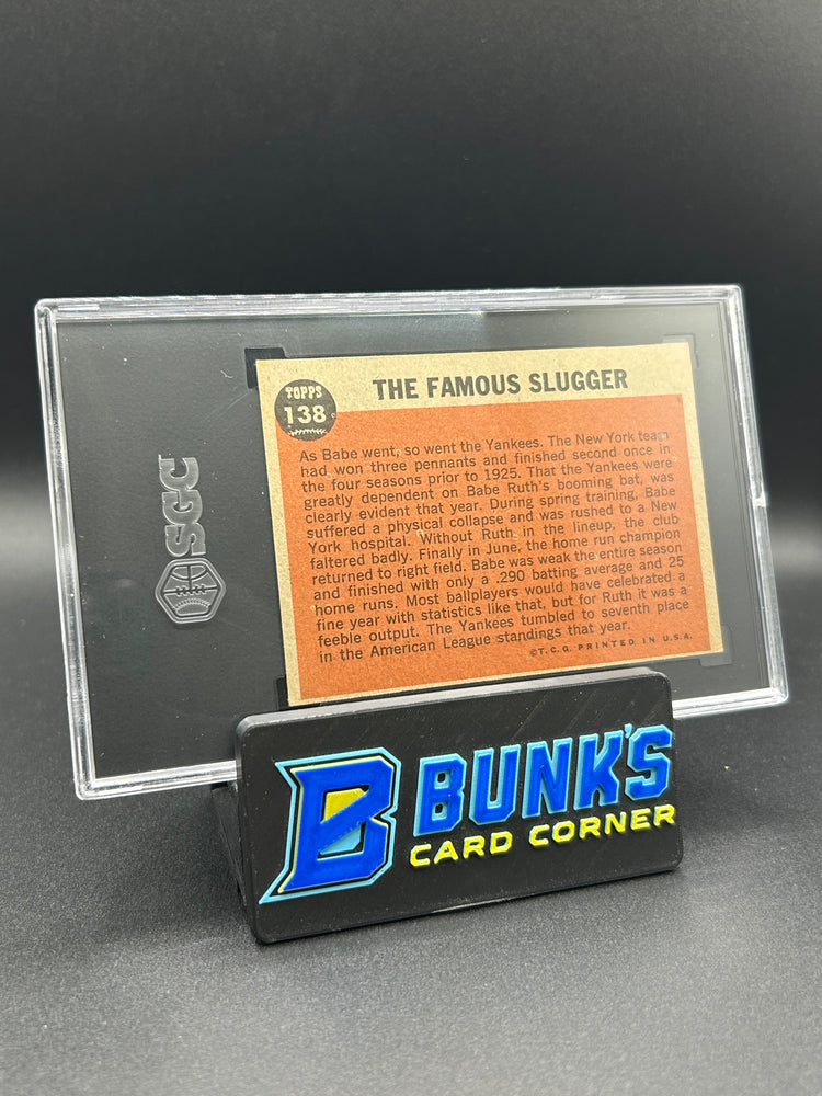 1962 Babe Ruth Topps The Famous Slugger #138 SGC 3.5