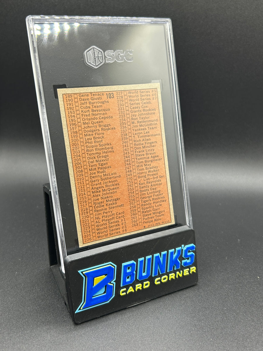 1972 Topps Checklist #103 SGC 8