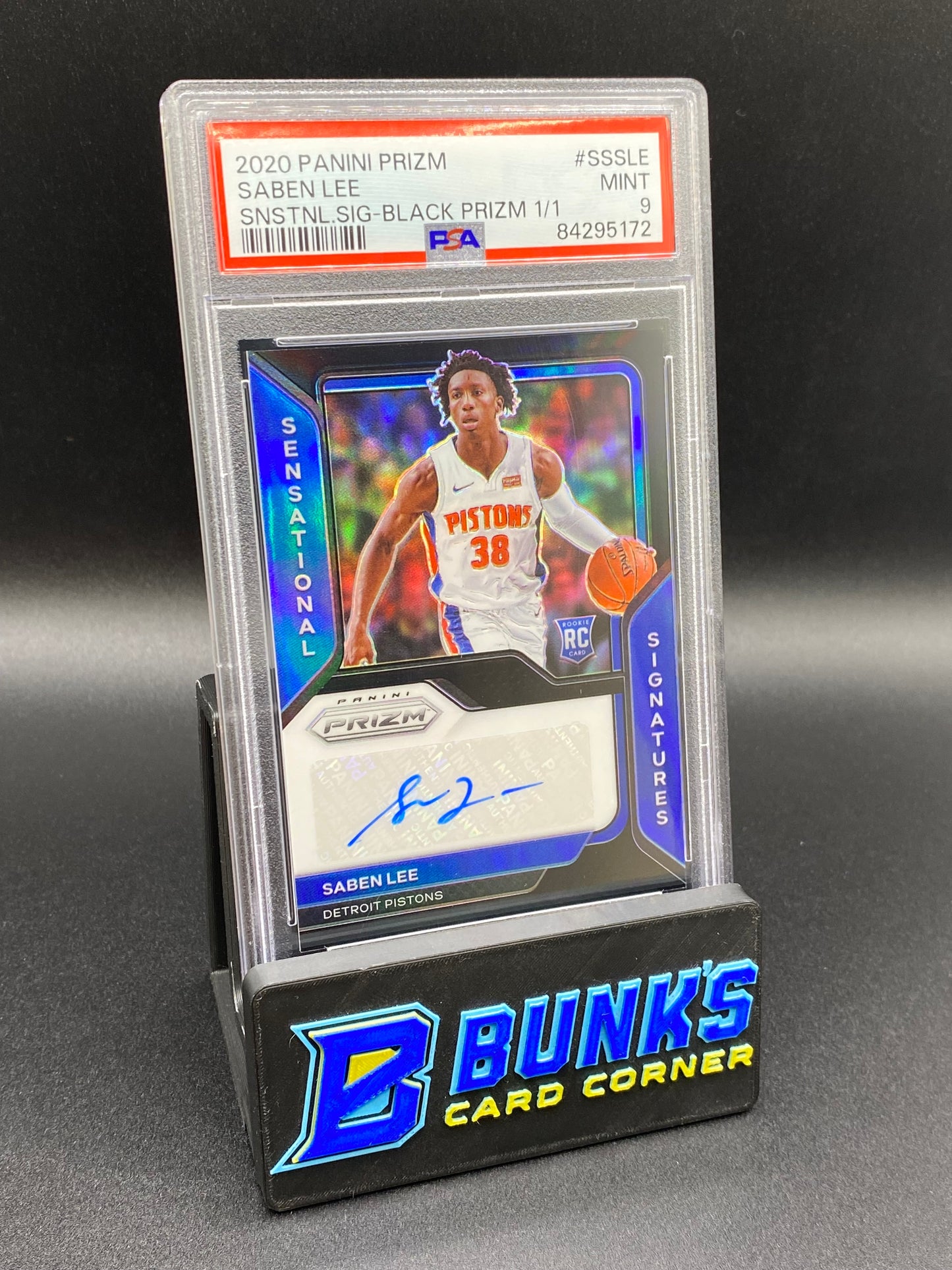 2020 Saben Lee Sensational Sig Black Prizm 1/1 PSA 9 Rc