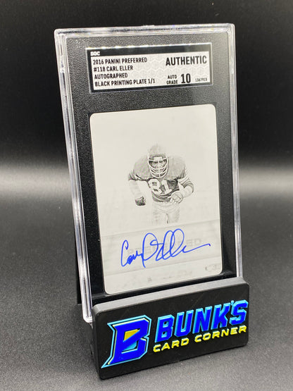 2016 Carl Eller Auto. 1/1 Black Printing Plate SGC Auto. 10 (Box 31)