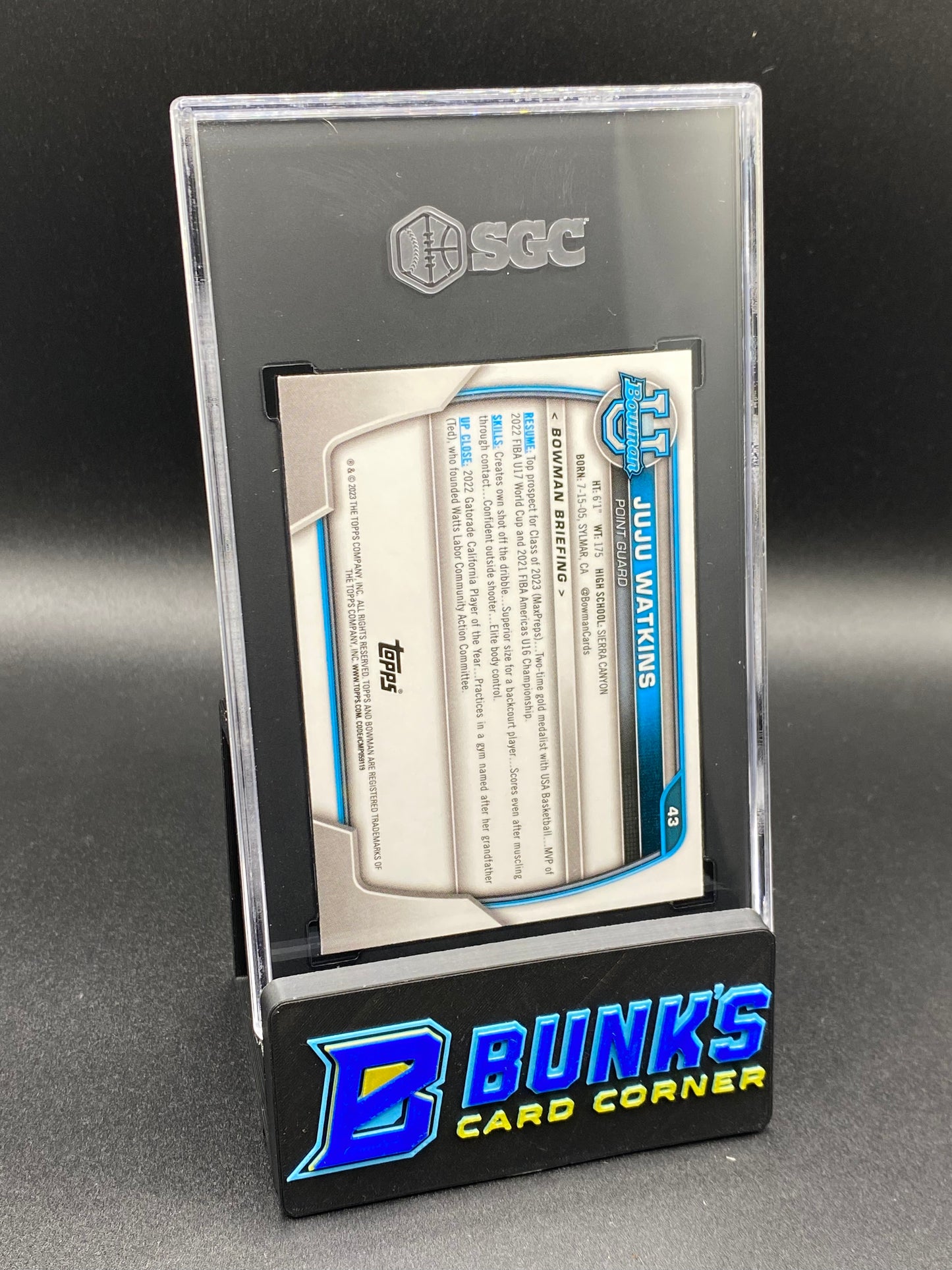 2022-23 Juju Watkins Purple Shimmer Refractor 1st Bowman SGC 9.5 (Box 31)