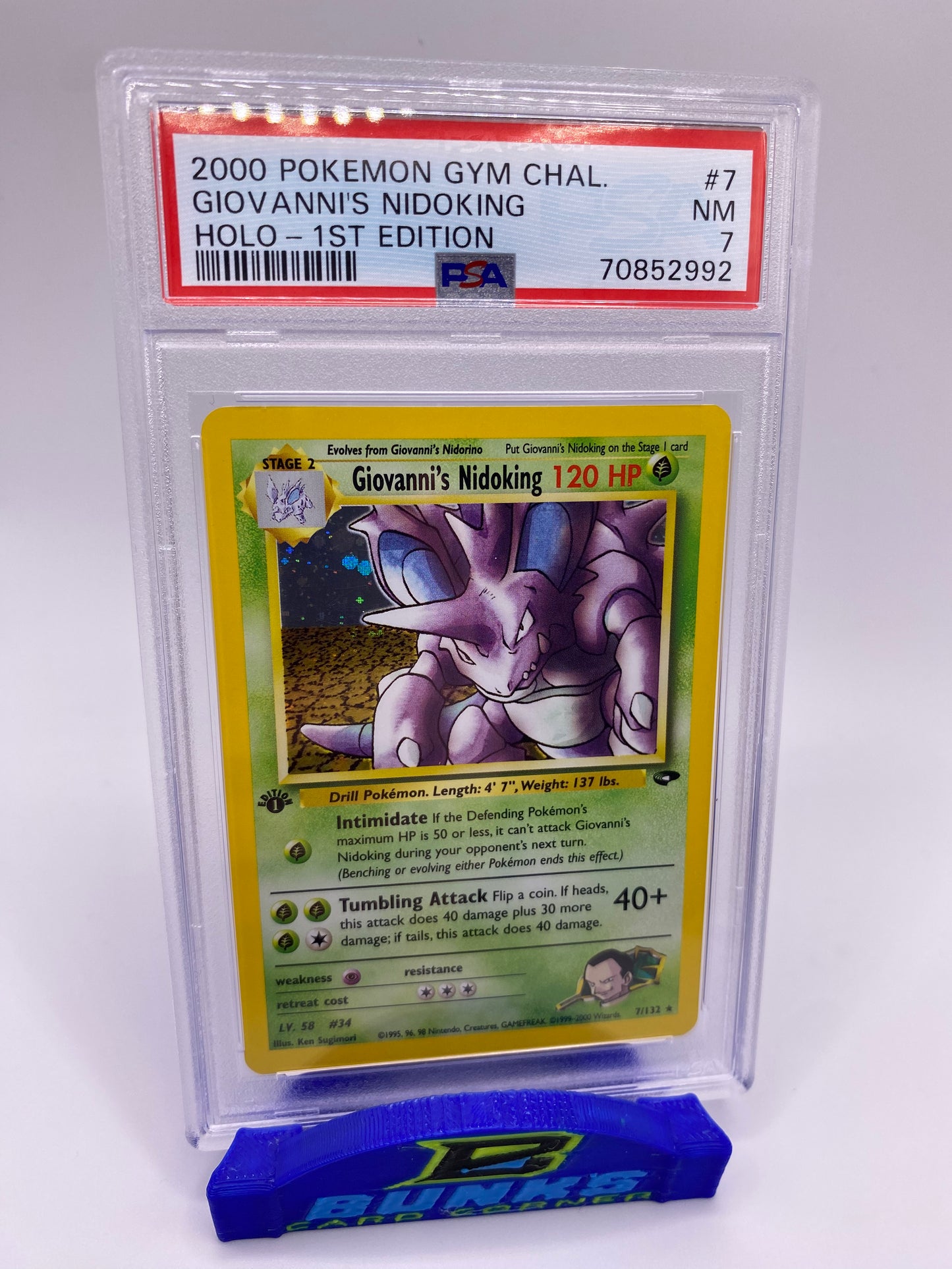 PSA 7 Giovanni’s Nidoking First Edition Gym Challenge