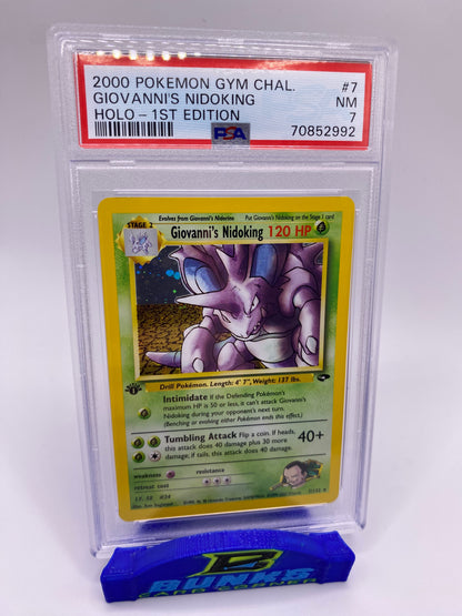PSA 7 Giovanni’s Nidoking First Edition Gym Challenge