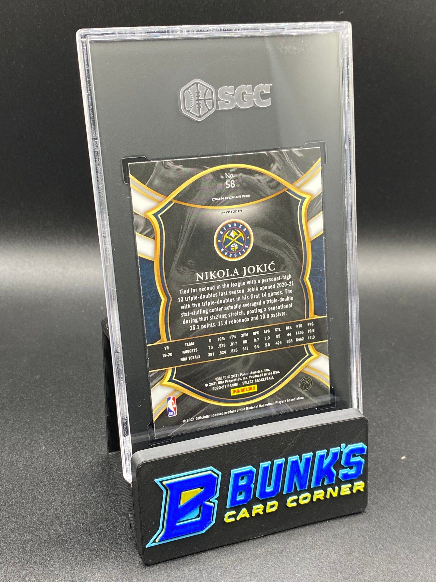 2020-21 Nikola Jokic Red/White/Orange Flash Prizm SGC 10 (Box 32)