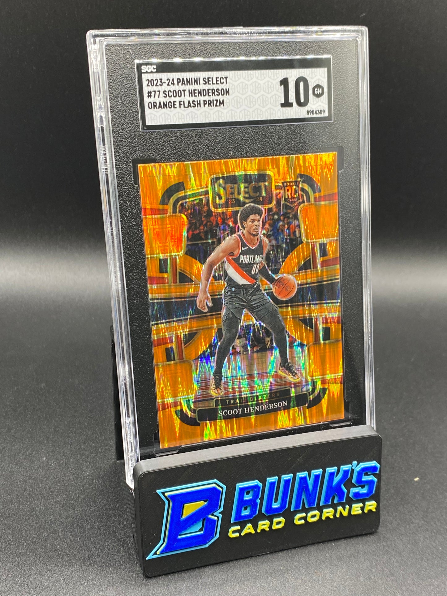 2023-24 Scoot Henderson Orange Flash Prizm RC SGC 10 (Box 32)
