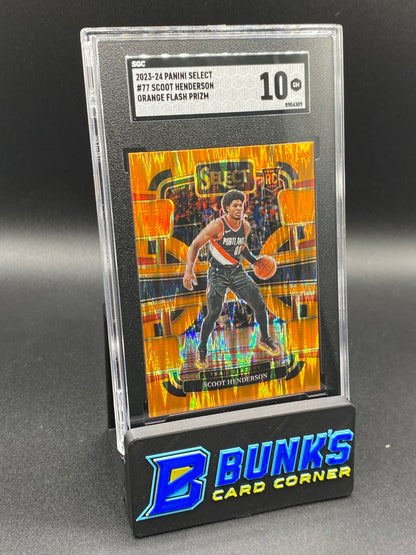 2023-24 Scoot Henderson Orange Flash Prizm RC SGC 10 (Box 32)