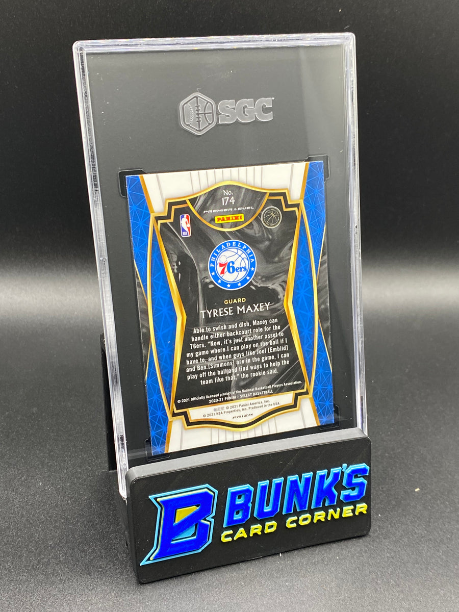 2020-21 Tyrese Maxey Blue/White/Purple Ice Prizm RC SGC 10
