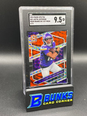 2024 Justin Jefferson Neon Orange Die-Cut Prizm SGC 9.5