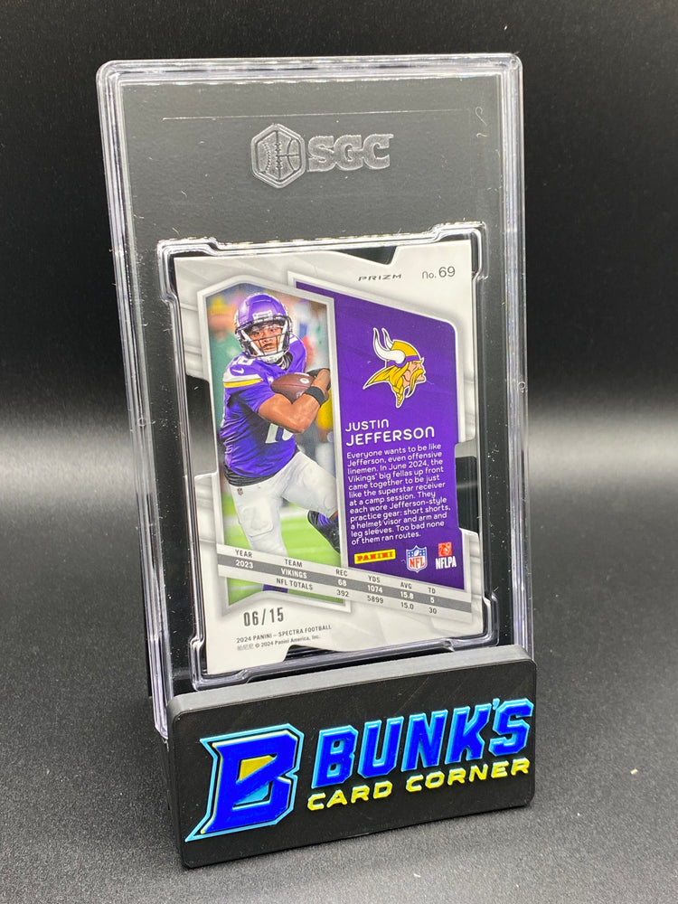 2024 Justin Jefferson Neon Orange Die-Cut Prizm SGC 9.5