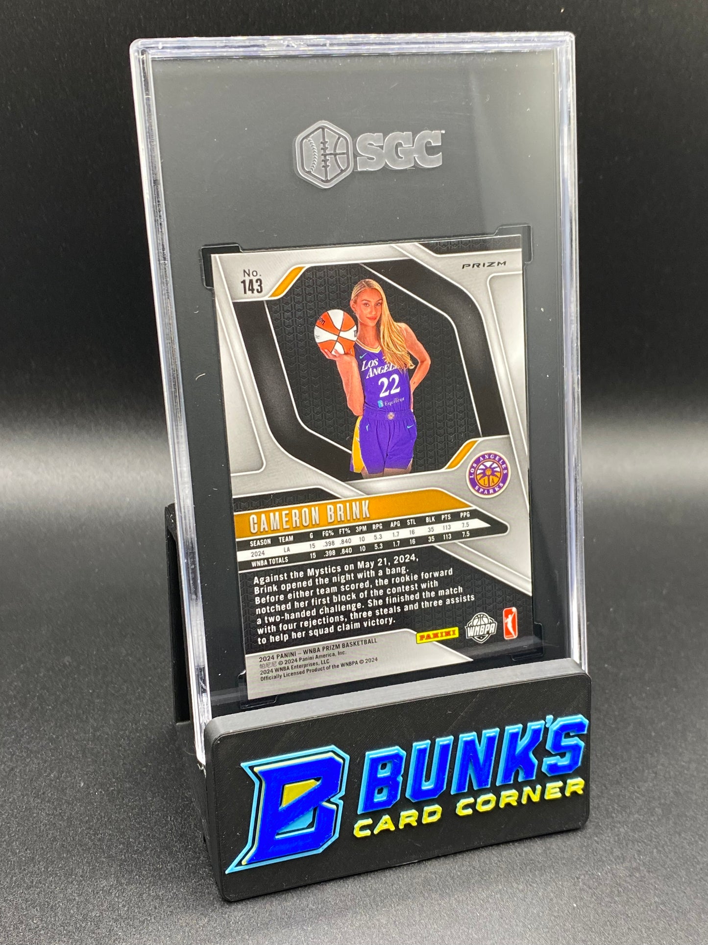 2024 Cameron Brink Blue Velocity Prizm SGC 10 (Box 32)