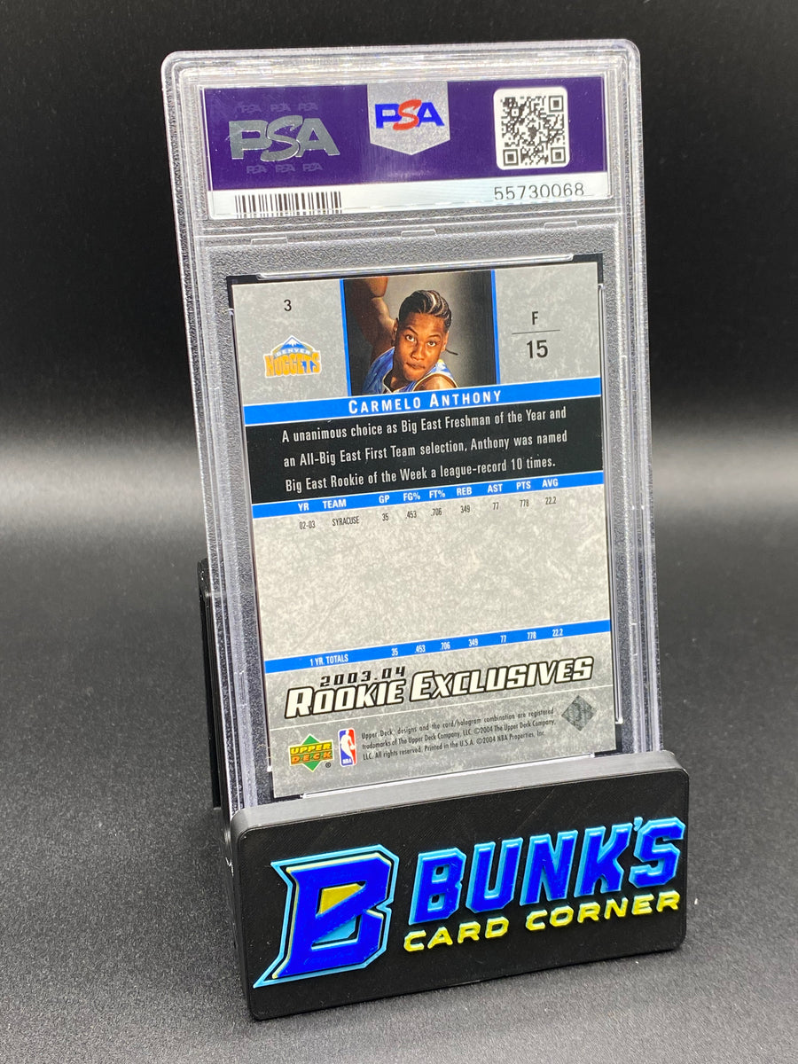 2003 Carmelo Anthony Rookie Exclusives PSA 9 RC