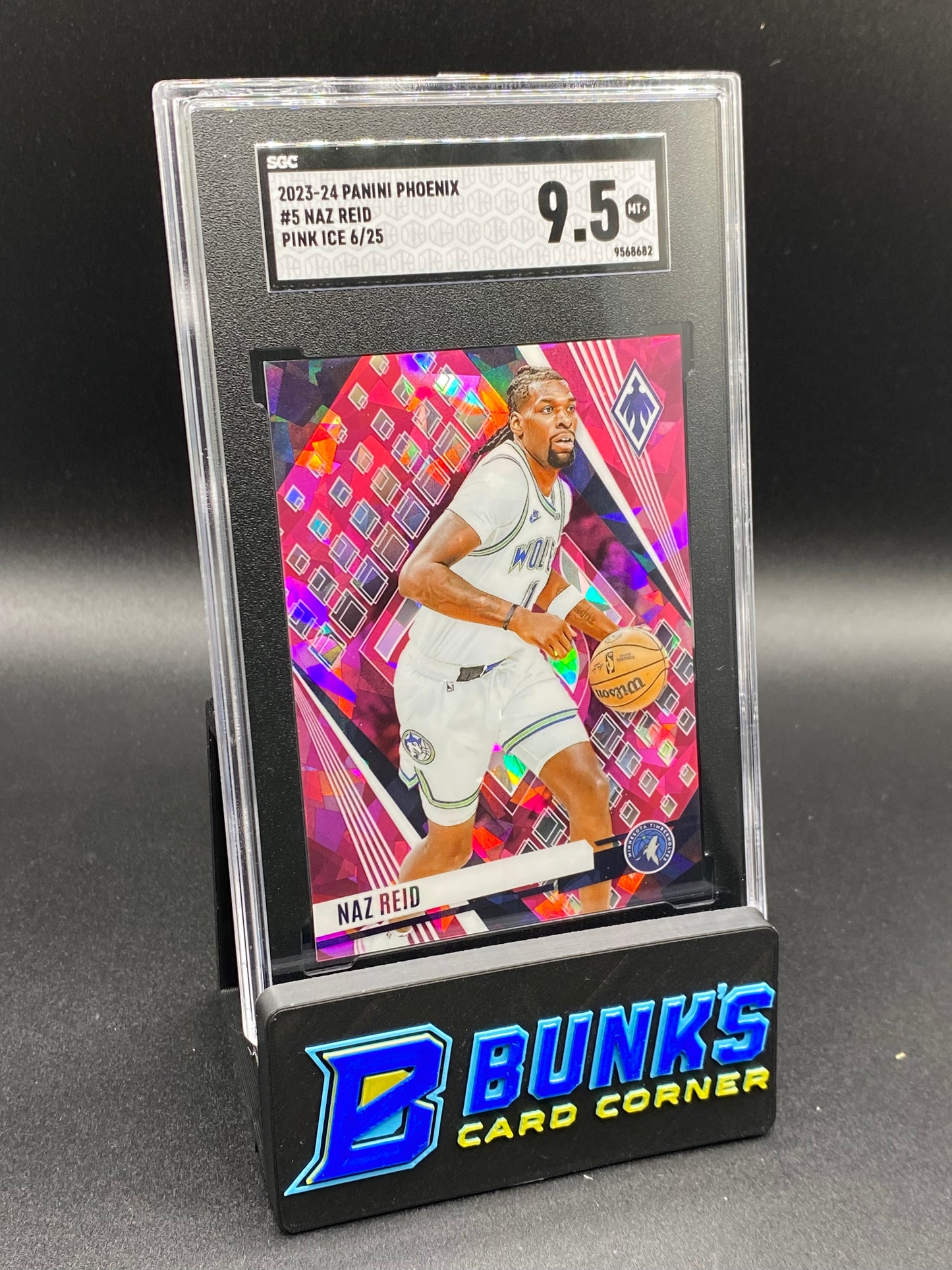 2023-24 Naz Reid Pink Ice 6/25 SGC 9.5 (Box 32)
