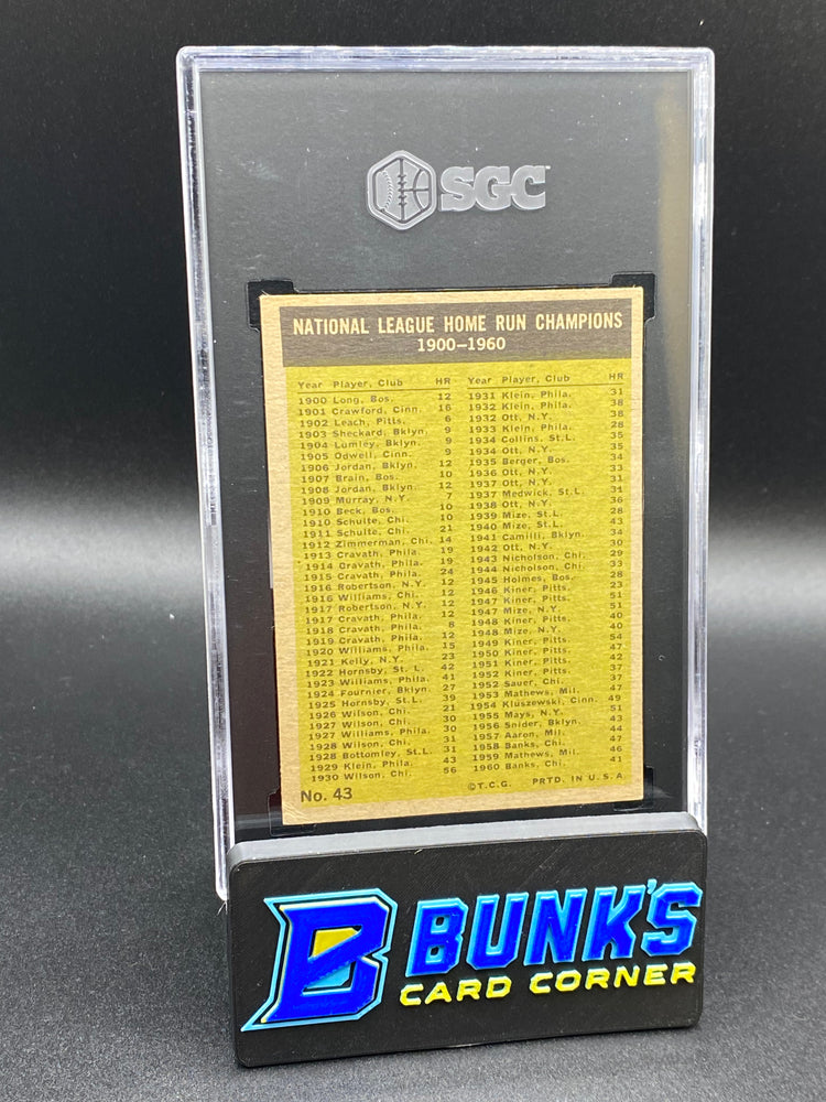 1961 N.L. Home Run Leaders SGC 5.5 HOF