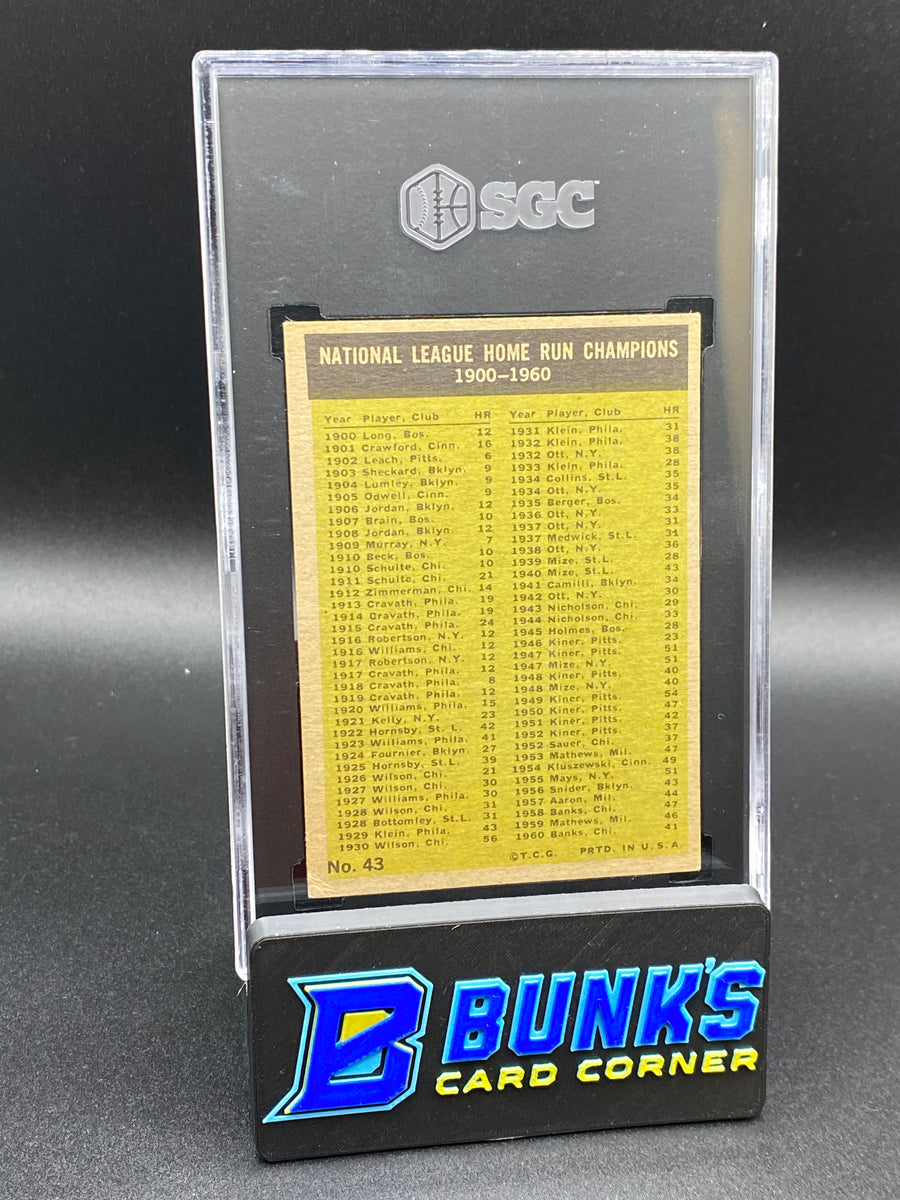 1961 N.L. Home Run Leaders SGC 5.5 HOF