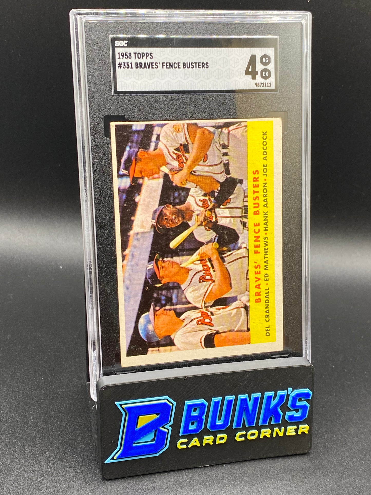 1958 Brave’s Fence Busters HOF (Hank) SGC 4 (Box B43)