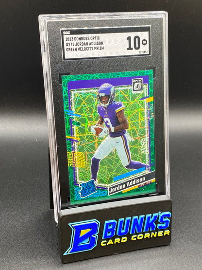 2023 Jordan Addison Green Velocity Prizm RC SGC 10 (Box B44)