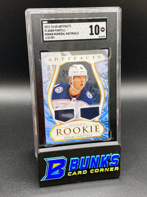 2023-24 Adam Fantilli Roman Numeral Materials SGC 10