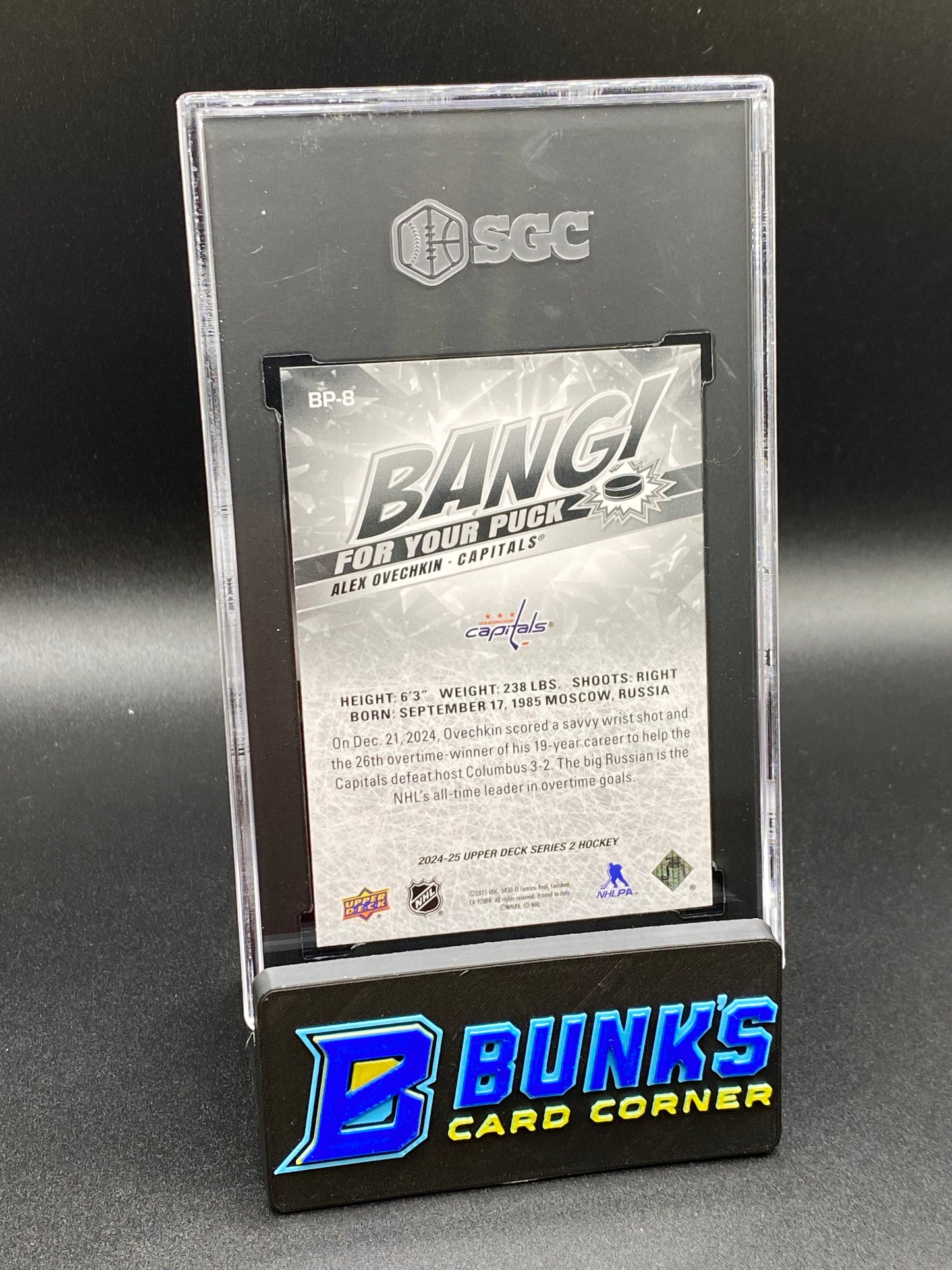 2024-25 Alex Ovechkin Bang! For Your Puck SGC 9.5 (Box B44)
