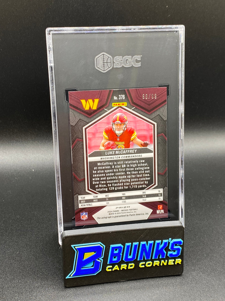 2024 Luke McCaffrey Auto. Blue Prizm SGC Authentic RC
