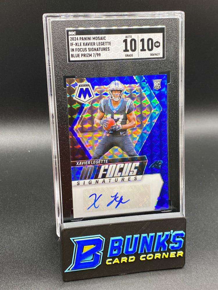 2024 Xavier Legette In Focus Signatures Blue Prizm RC SGC 10/10