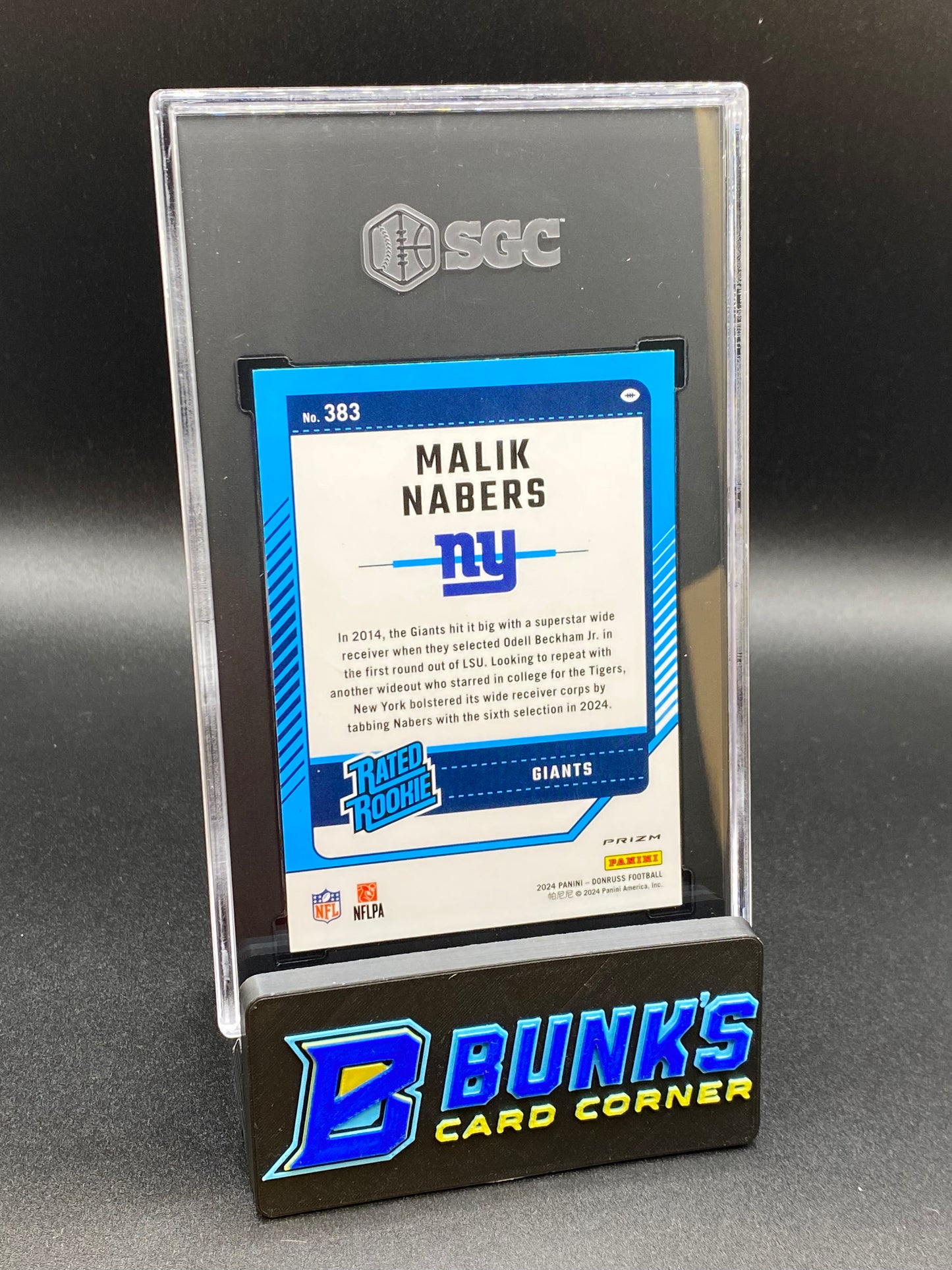 2024 Malik Nabers Red and Green Prizm SGC 10 RC