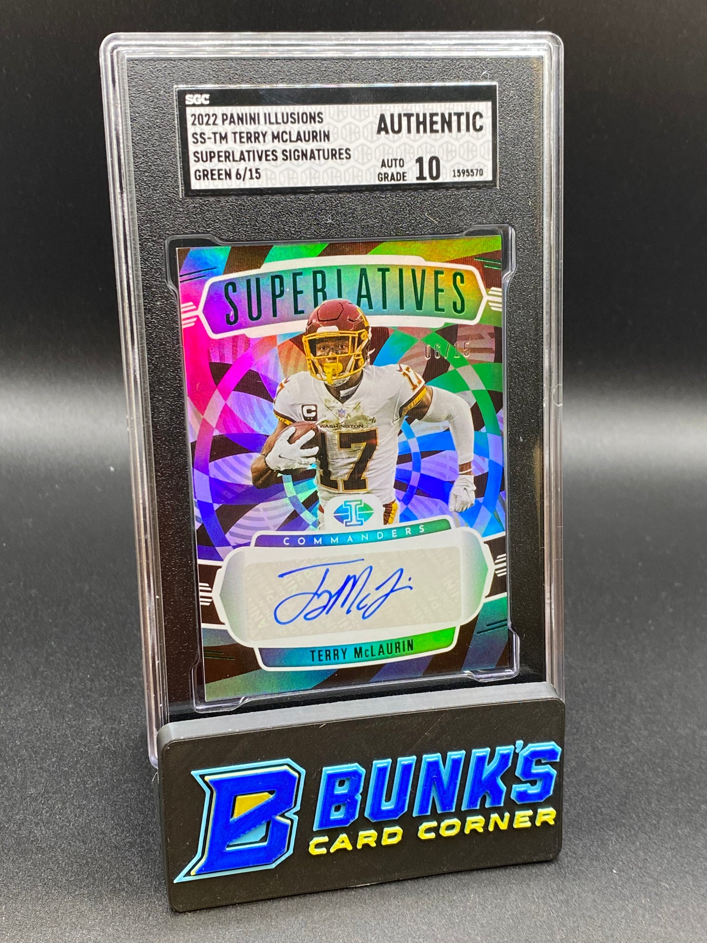 2022 Terry McLaurin Superlatives Sig. Green SGC Auto 10